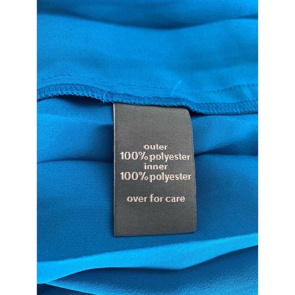 NWT Womens Size Large The Limited Blue Asymmetric Pleated Blouse Top - Picture 3 of 4